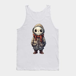 Spooky skull figure in mask perfect for halloween ! Smile face :) Tank Top